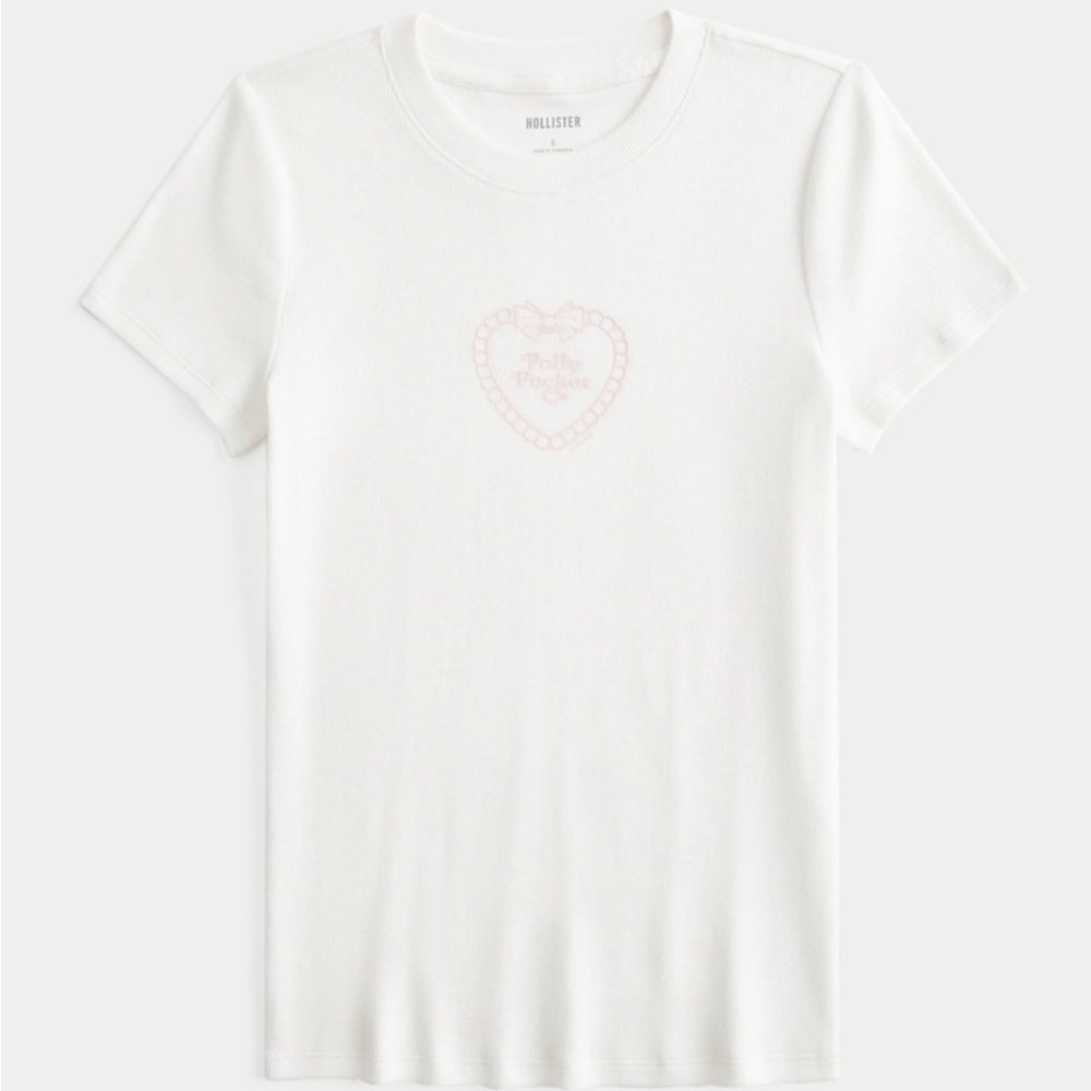 Brand New With Tags Hollister Heart White T-Shirt